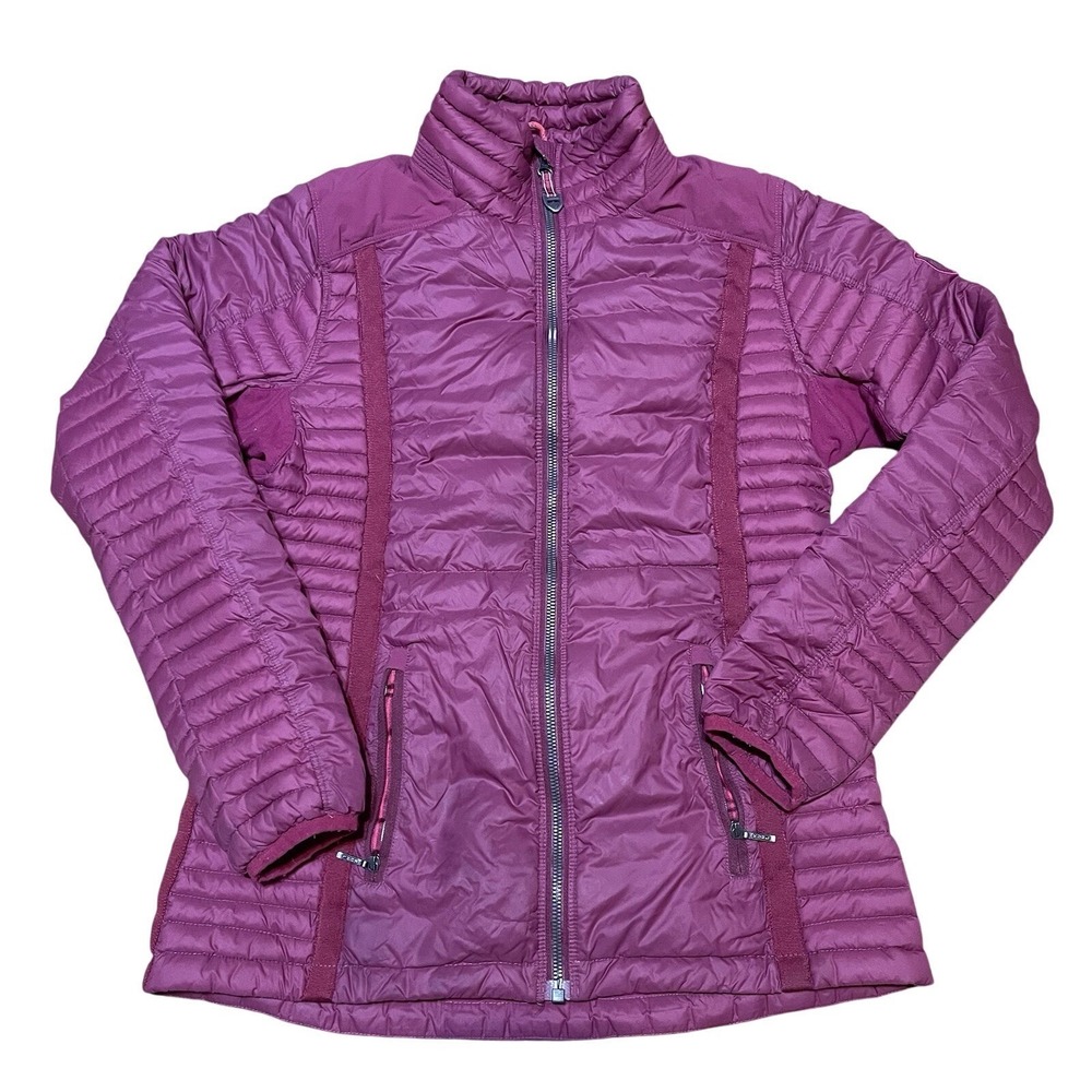 Kuhl Projekt Spyfire Goose Down Puffer Jacket Womens XS Red Quilted Zip‎ Pockets